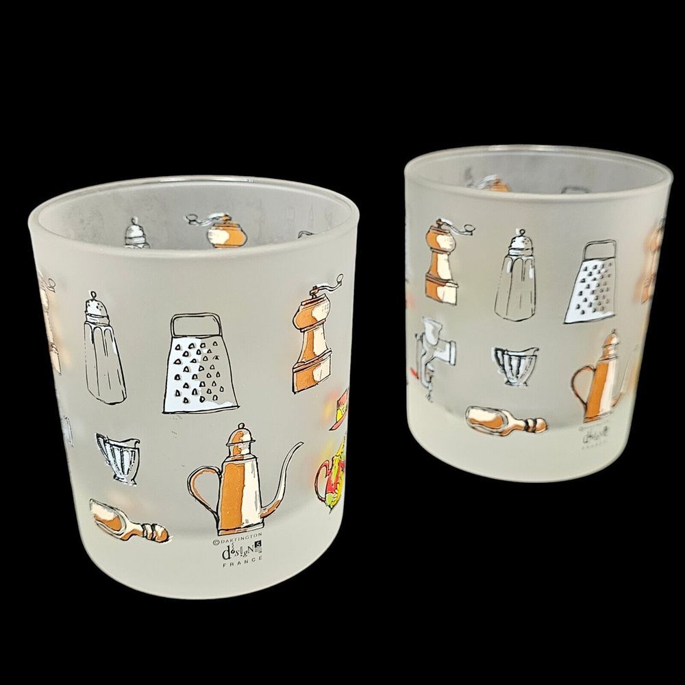 Dartington Designs France‎ Frosted Glass Rocks Whiskey Glasses Set of 2 Barware